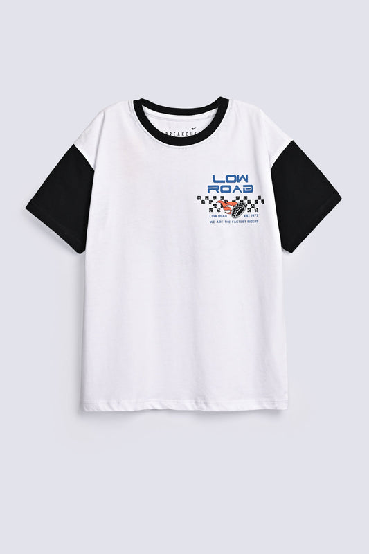 BOYS DROP SHOULDER CONTRAST SLEEVE TEE