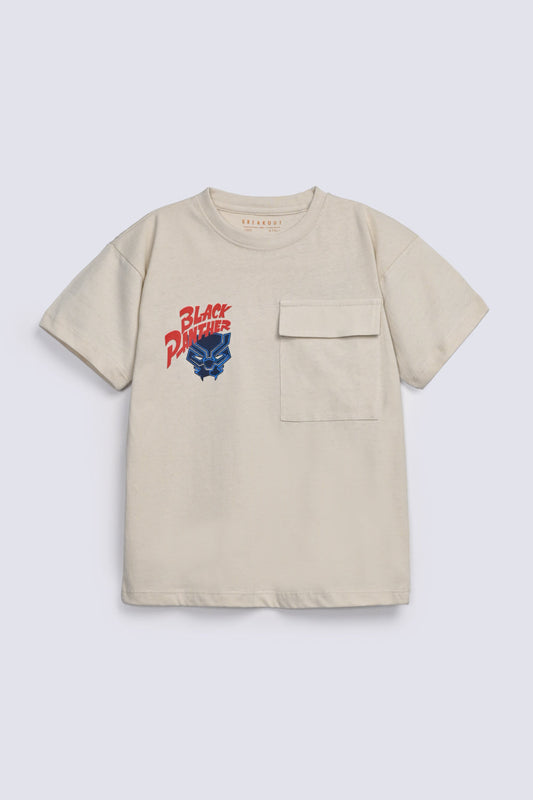 BOYS DROP SHOULDER BLACK PANTHER TEE